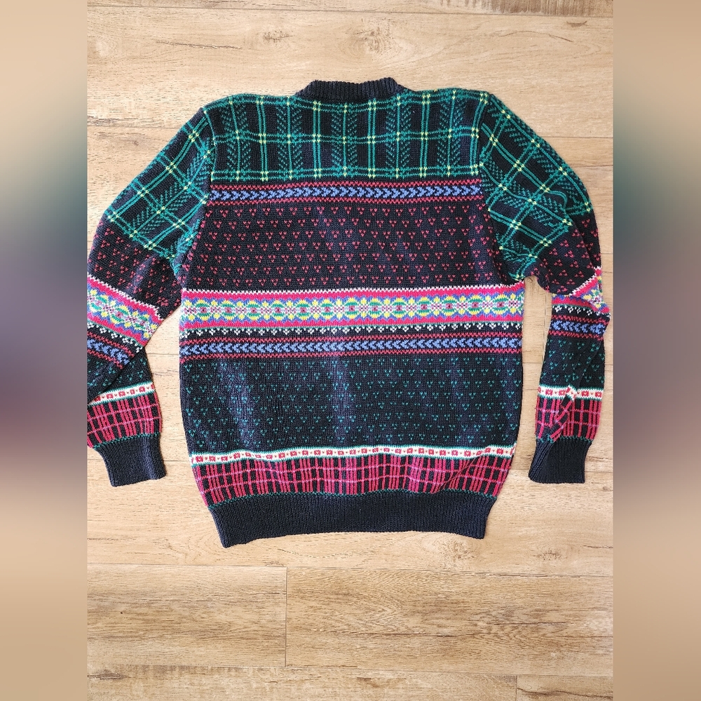 Vintage 90s Susan Bristol Sweater Women L Teddy Bears Hand Embroidery Fair Isle - Picture 10 of 10